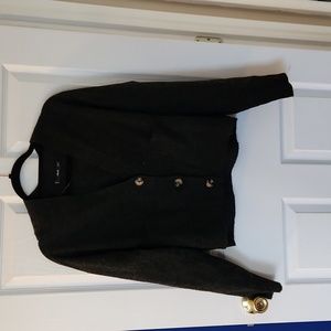 Mango Cropped Charcoal Grey Cardigan Sweater